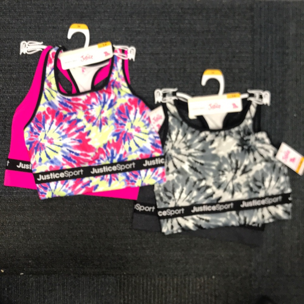 Justice Sport Bras 4 Pack Oh So Soft Size 34 NWT